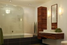 salle de bain en bois exotique